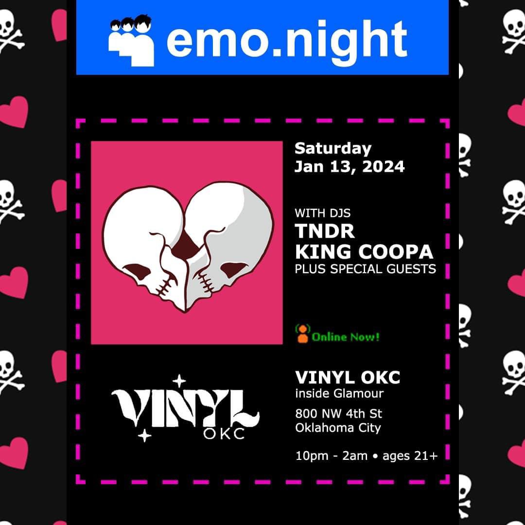 📢📢📢
Couple things happening in OKC this week! 

Wax Wednesday! 🔥✨
Emo.night <a href="/glamourokc/">Glamour Event Center</a> 💀

Catch you guys out there! 😎