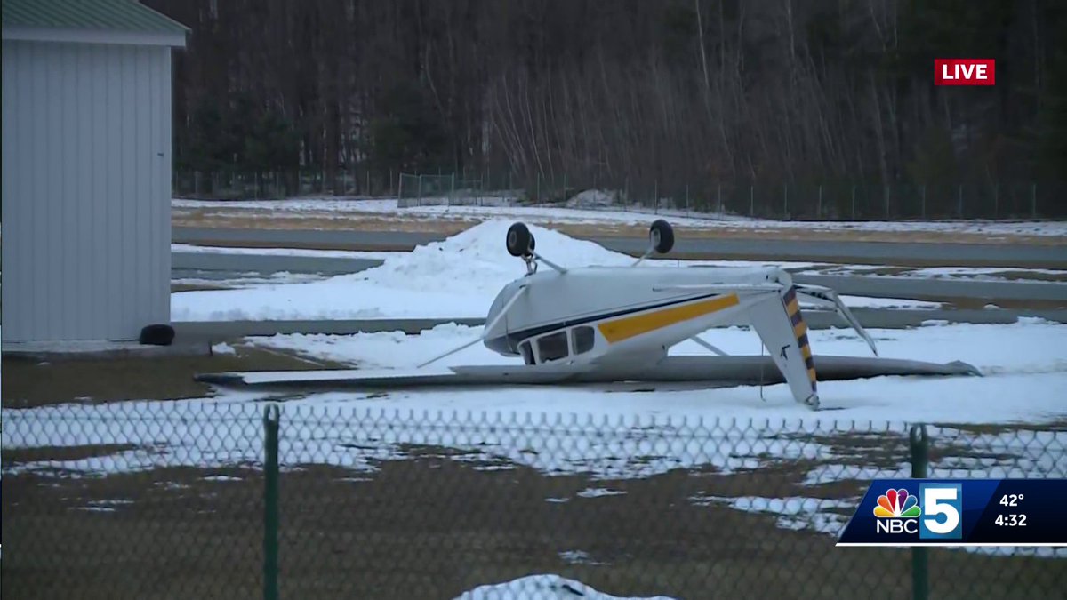 TylerJankoski's tweet photo. Planes were flipped over and tossed around at Middlebury Airport. https://t.co/2k5LWbS4nP