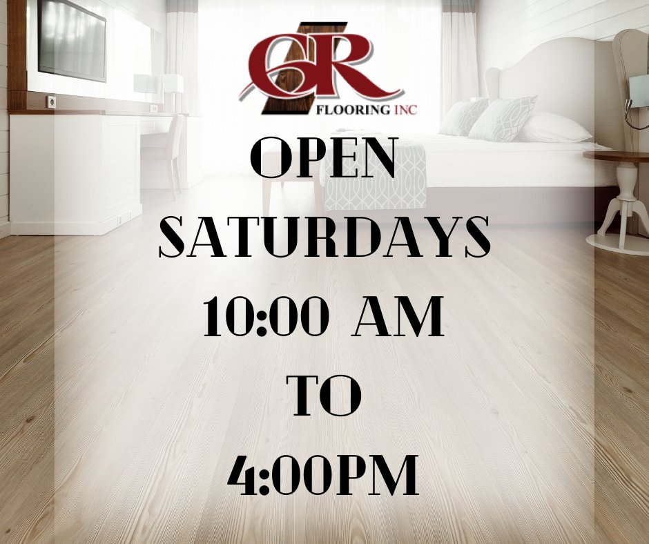 🌟 Great news! 🌟 GR Flooring is now open on Saturdays from 10 AM to 4 PM! Visit our convenient location at 435 Dewdney Ave for all your flooring needs. Experience top-notch service and explore a wide range of flooring options. 💼 We're here to turn your home dreams into reality!