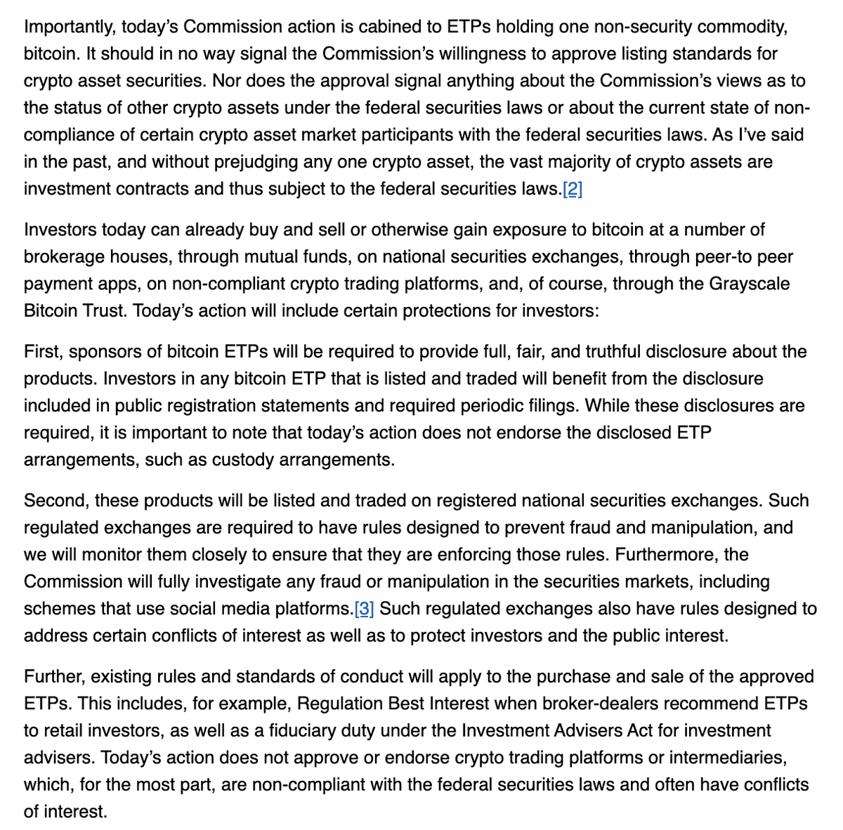 JUST IN: 🇺🇸 SEC Chair Gary Gensler releases official statement saying  they approved spot #Bitcoin ETFs