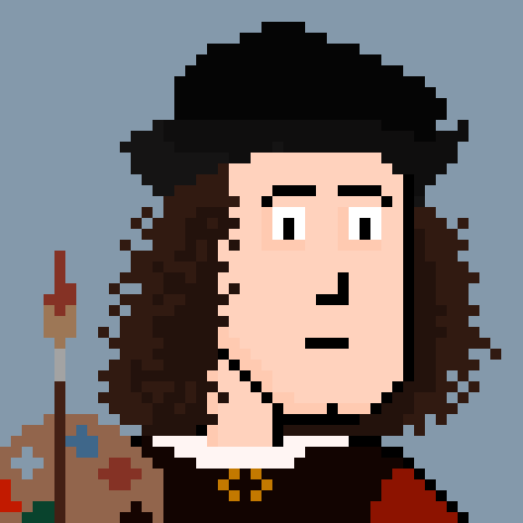 cyberdoodles's tweet photo. PixelPainters are all hand drawn 48x48 #pixelart using
@pixakiapp
PixelPainter#18 ~ Raphael
(1483β1520 AD) was an Italian painter and architect of the High Renaissance celebrated for his clarity of form and ease of composition.
1/1 for onlyπ0.125 SOL ~ Link in comments β€΅οΈ https://t.co/JeMYtdFyJD