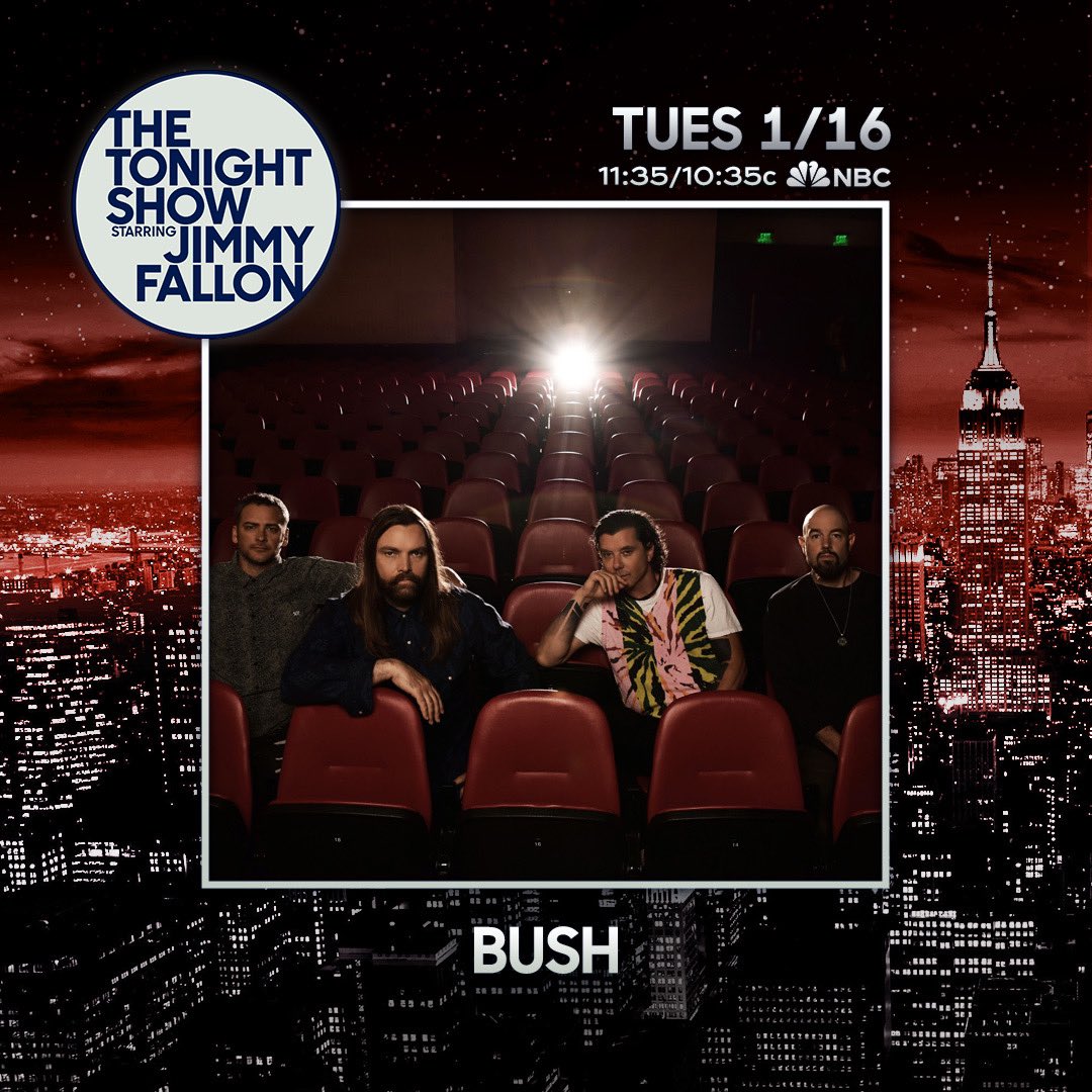 I’m thrilled to let you guys know I’ll be on the tonight show next week with @jimmyfallon 🖤 @bushofficial