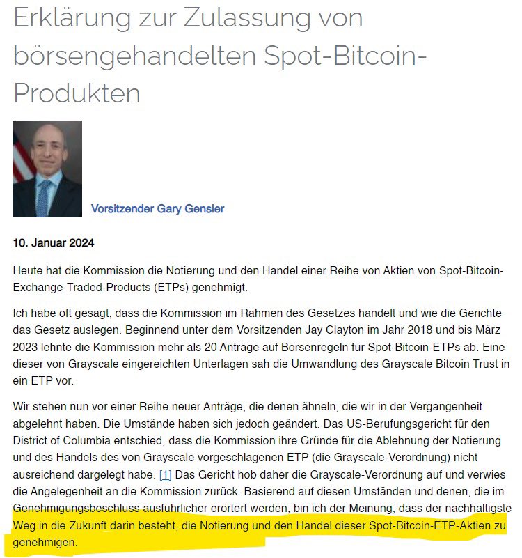 #bitcoin ETF ist nun offiziell bestätigt. 

sec.gov/news/statement…