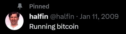 jan 11, 2009 Running bitcoin  ->   jan 10, 2024 approving bitcoin ETF. What a journey.
