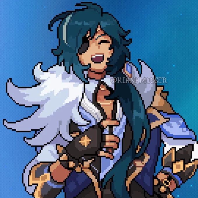 Kaeya and Diluc pixel portraits #GenshinImpact