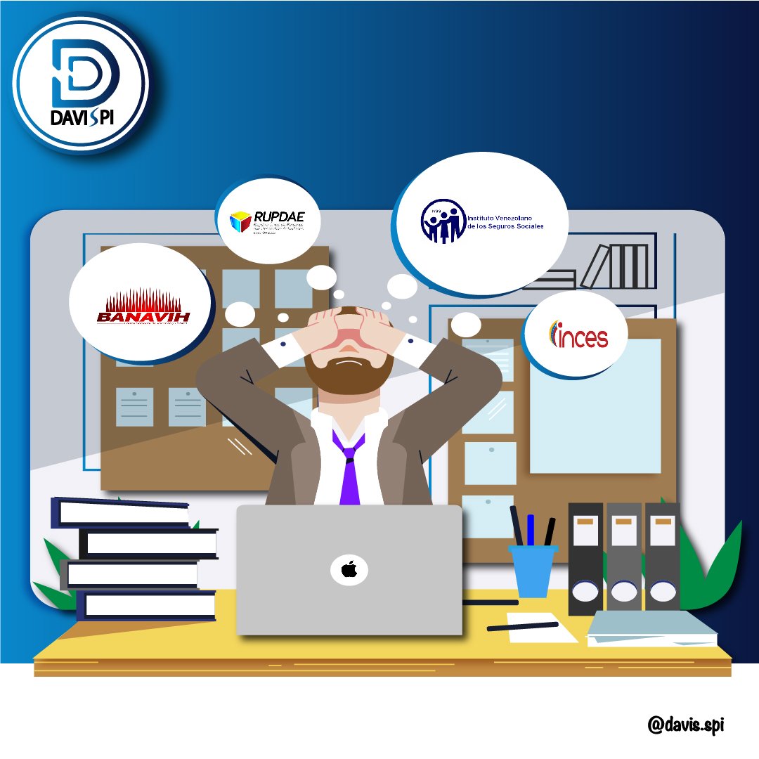 SpiDavis's tweet image. No te preocupes, ocúpate asesorandote con #serviciosprofesionalesdavis y ponte al día con las #obligacionesparafiscales ante los Entes del Estado. Registro, renovación,solvencia, desbloqueo de usuarios y más. #ccs #Caracas #vzla #servicios #gestiones #asesoria #parafiscales