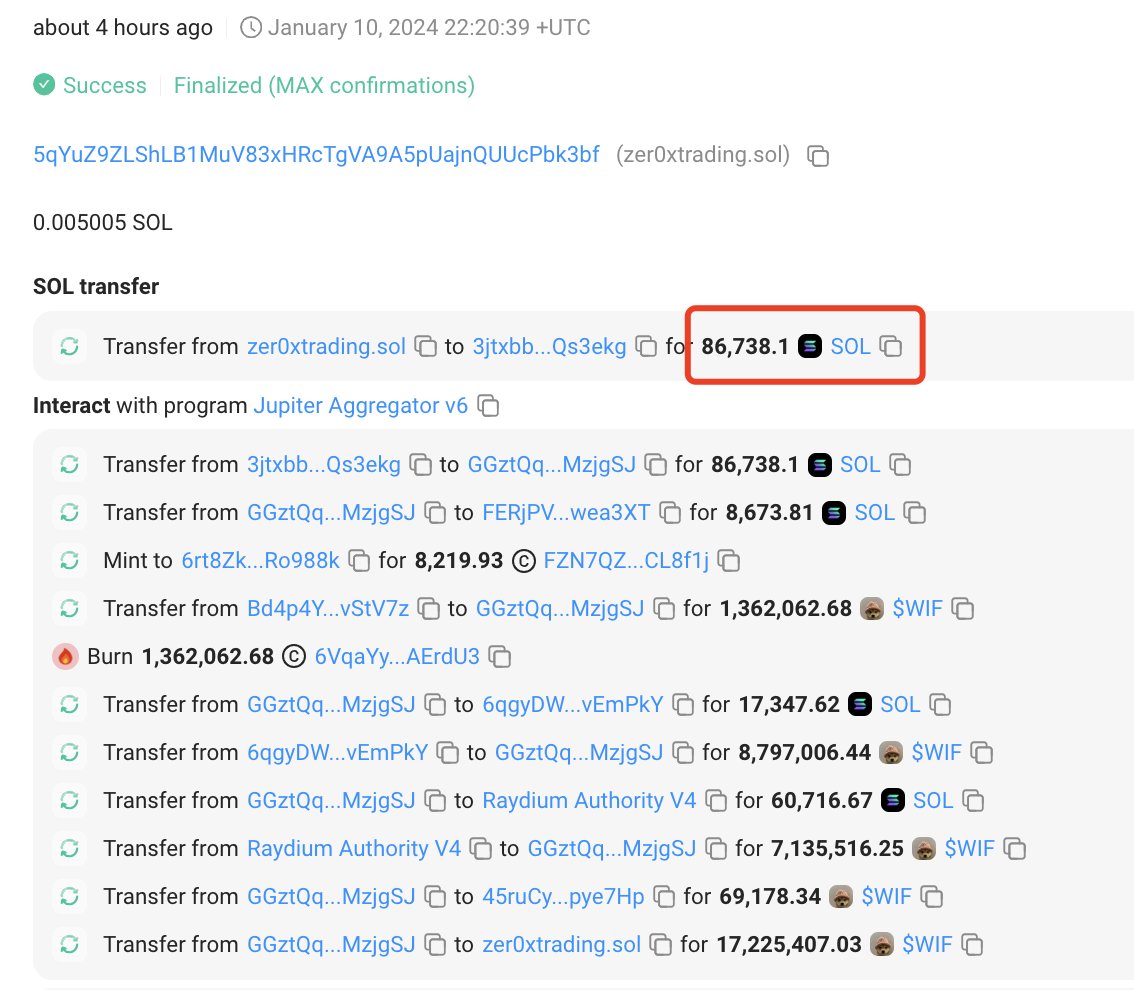 lookonchain's tweet photo. Crazy!

A whale(binance-insider.sol) spent 86,738.1 $SOL($8.65M) to buy 17.22M $WIF at $0.5022 4 hours ago.

The whale calls himself a "binance insider" and seems to want to tell everyone that $WIF will be listed on #Binance. https://t.co/ifdfNKG6LW