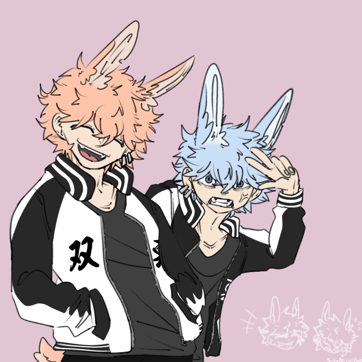 Jinxpawbeans's tweet photo. Kawata twins with bunny features cuz they remind me of them lol https://t.co/UzA8yuaFw5