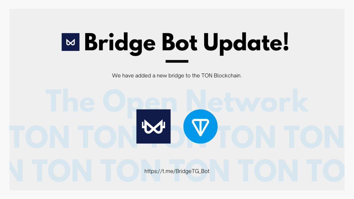 We have heard feedback, and now we are making updates. We have added a new bridge to the TON Blockchain on our bot to assist users in bridging their assets. It feels great to hear your feedback! #TON #tonblockchain #toncoin