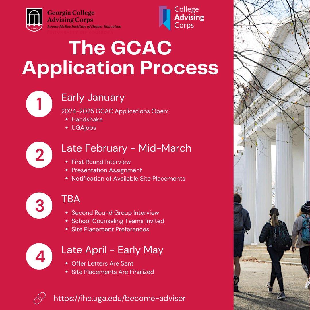 Want to join our team? Here are four steps! For more information about becoming a GCAC adviser, check out the link in our bio.