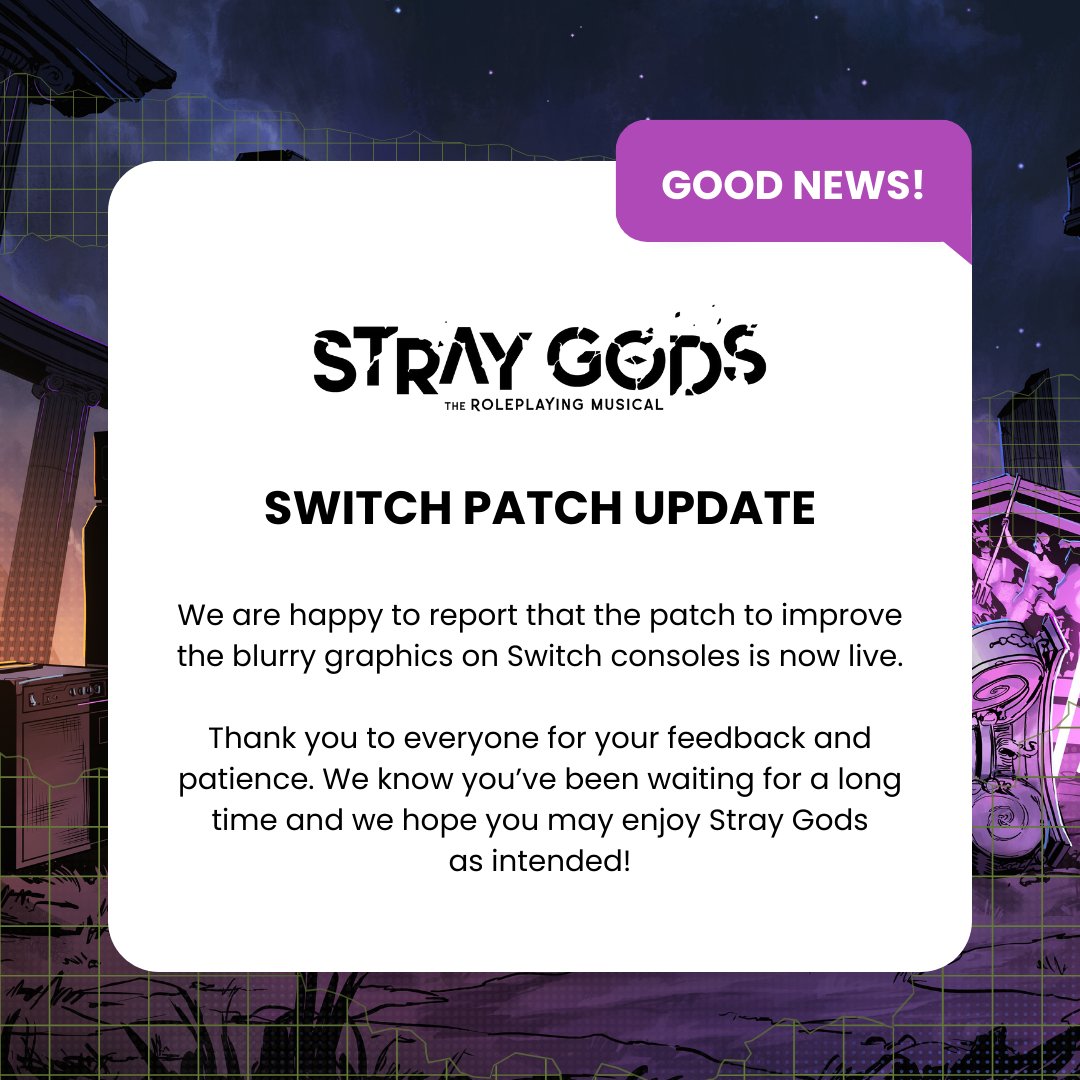 A big thank you to all our Switch players who have been so understanding and supportive! 🎉💕