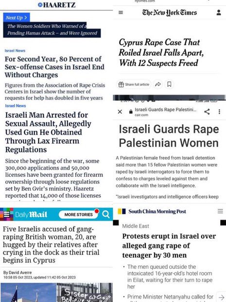 erlanishere's tweet photo. Israel adalah negara yang paling terdepan soal pemerkosaan dan pelecehan seksual. Bayangkan, segala yang buruk-buruk diborong oleh negara satu ini. 😂
#EndIsraelsGenocide https://t.co/TUhol2iaXp