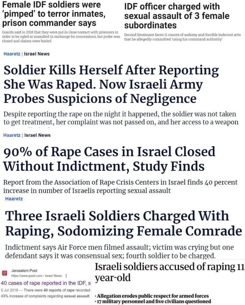 Israel adalah negara yang paling terdepan soal pemerkosaan dan pelecehan seksual. Bayangkan, segala yang buruk-buruk diborong oleh negara satu ini. 😂
#EndIsraelsGenocide