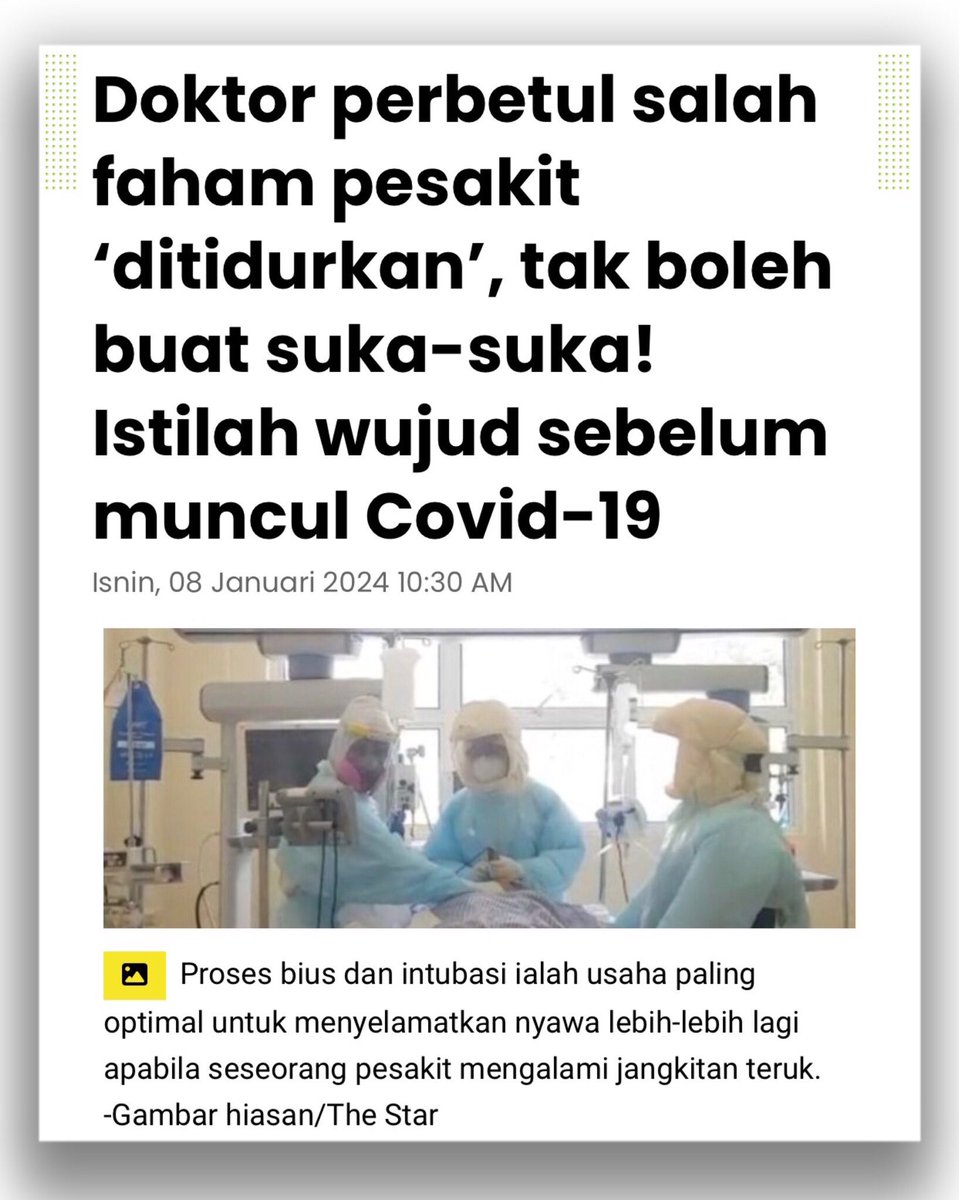 LVGIF's tweet photo. “Tak ada istilah suka-suka nak tidurkan orang. Kenapa juga kami perlu susahkan diri untuk suka-suka bius dan intubasi pesakit kalau langkahnya sulit?” soal Dr Shazwan Sazali, pengamal perubatan di Jabatan Kecemasan HKL. 

Oh begitu ya?
Kalau tak nak, boleh kan? https://t.co/ZmTKzR4xdR