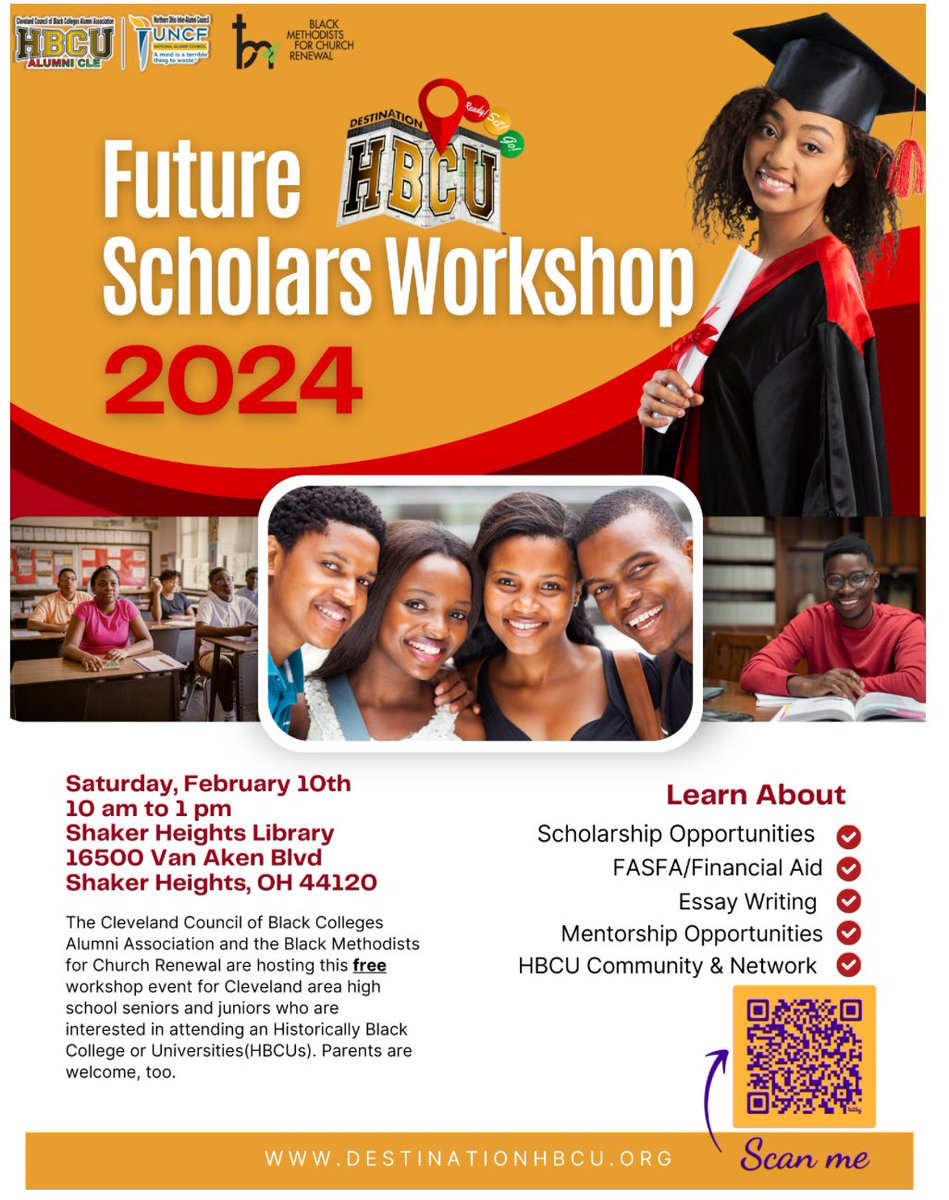 TuaniHubbard's tweet photo. The 2024 Future HBCU Scholars Workshop is a comprehensive event designed to equip high school seniors, juniors, and their parents, with essential information and tools for a successful transition to Historically Black Colleges and Universities (HBCUs).
#HBCU https://t.co/aRHnc4Cddm