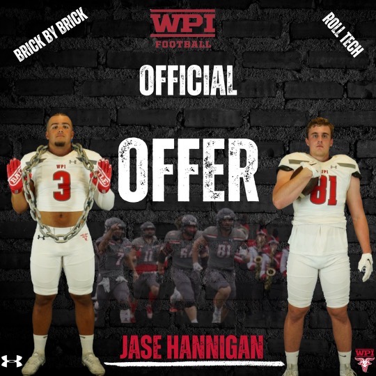 After a great talk with <a href="/CoachRobFB/">Chris Robertson</a>, I am extremely grateful to announce that I have received an offer from <a href="/WPIFootball/">WPI Football</a>! <a href="/CoachKopcso/">Doug Kopcso</a> <a href="/NeedhamFootball/">NeedhamFootball</a> #brickbybrick