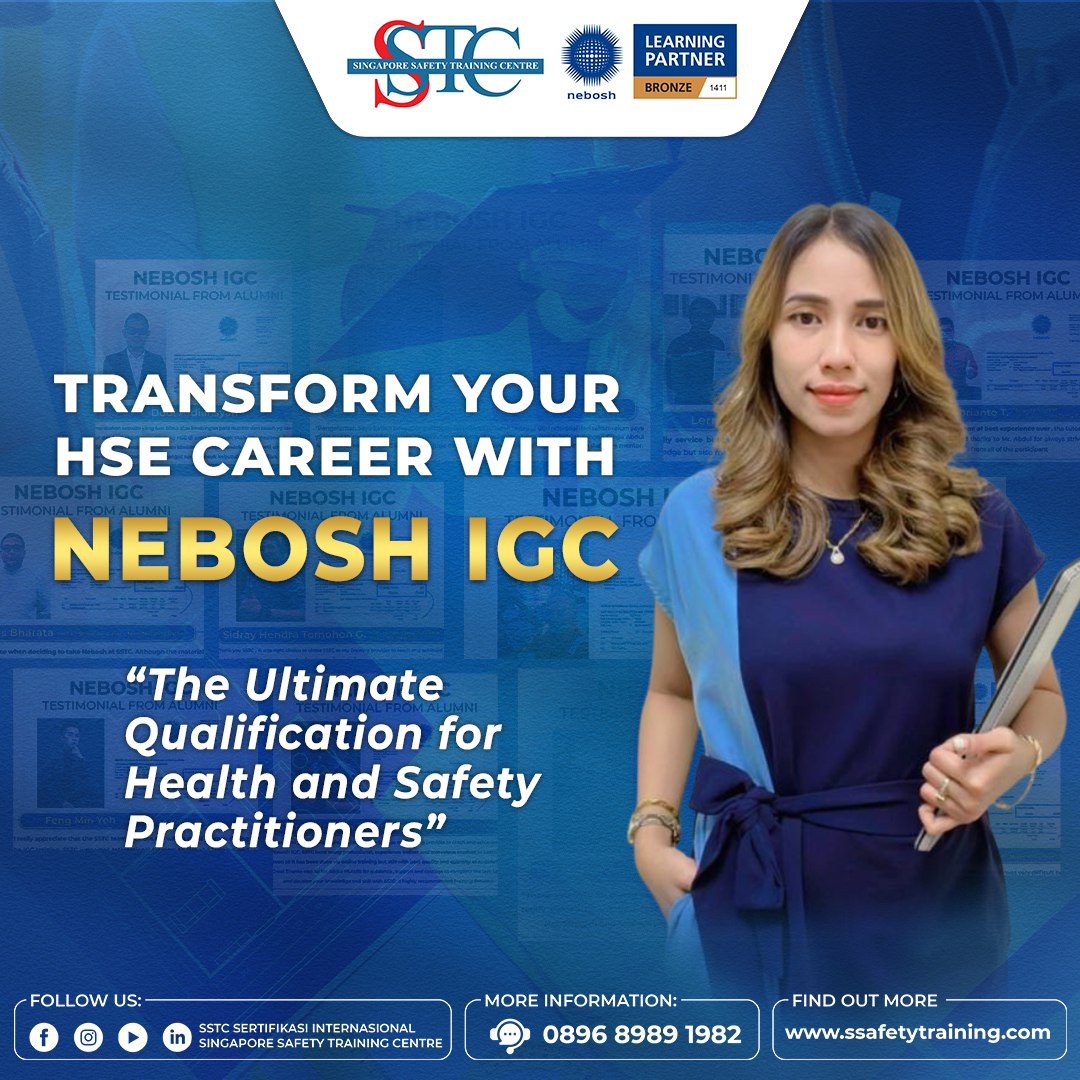 Tingkatkan Karir HSE Anda dengan NEBOSH IGC!

Dapatkan sertifikasi NEBOSH IGC mu hanya di SSTC! Penyedia layanan belajar Nebosh pilihan di ASIA!

#sstc #nebosh #neboshigc  #managingsafely #healthandsafety #hse #singapore #safety #safetyofficer  #alumninebosh #indonesia