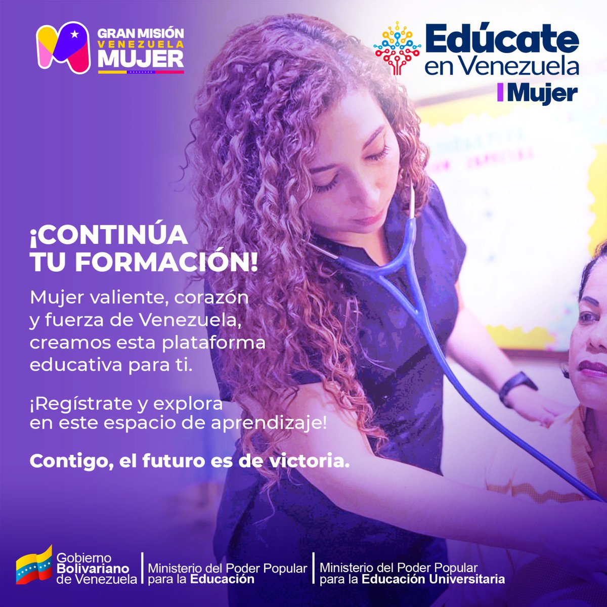 👩🏽‍💻 ¡Formarse es Empoderarse! Regístrate en la plataforma Edúcate en Venezuela Mujer.
Sigue los siguientes pasos  ➡️

✊️ Contigo, el futuro es de victoria.

<a href="/NicolasMaduro/">Nicolás Maduro</a>
<a href="/d_guzmanl/">Diva Guzmán</a>
#CitgoEsDeVenezuela
