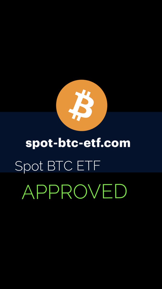 cryptodomainco's tweet photo. 💕Spot btc etf APPROVED! Own it (the domain) 
https://t.co/8XPm0nlcJk  👈👀

#spotbtcetf #domain #btc #spotetf #bitcoinetf https://t.co/s6V94SwV2A