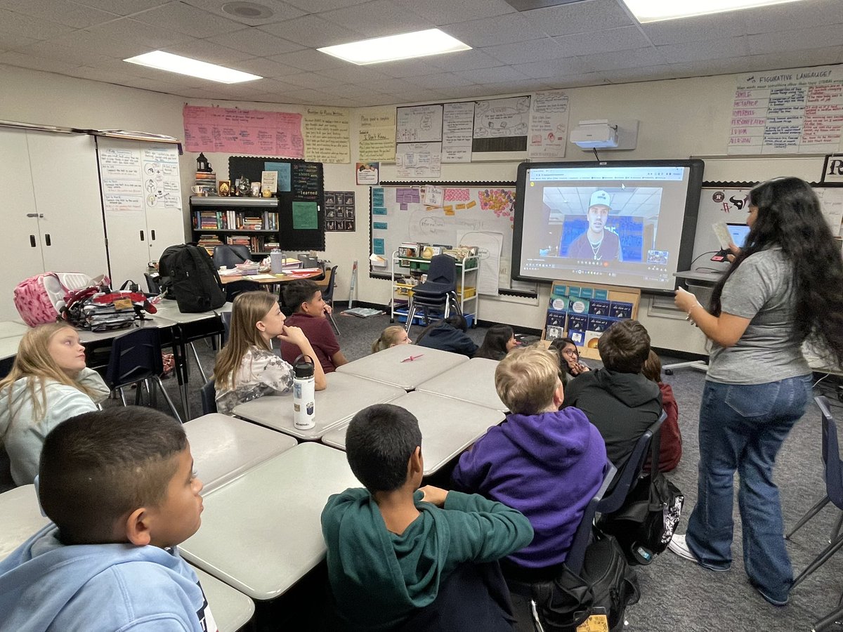 mrs_rebo's tweet photo. Big shoutout to Mrs. Poindexter for orchestrating an amazing visit with Savannah Bananas very own Jackson Olson! 🍌📚 Our fifth graders soaked in inspiring insights about Jackson's journey to pursuing his passion and “doing what’s not normal.” @alvinelementary @TheSavBananas https://t.co/BXGejFZDSe
