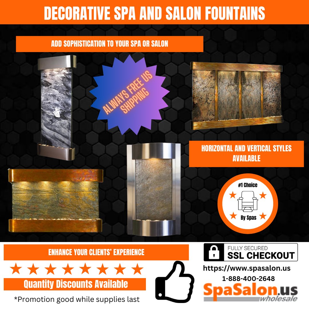 spasalonus's tweet image. ❤️Add sophistication to your spa or salon with low-maintenance wall fountains😍
#wallfountain #salondecor #spadecor #waterfountain