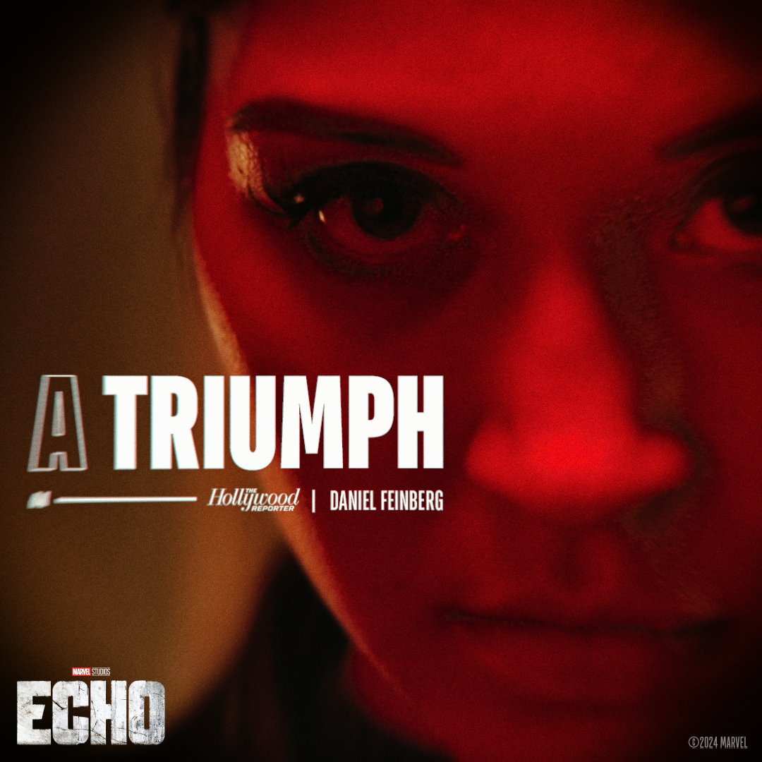 Marvel's tweet photo. See the series critics are hailing as "a triumph."

All episodes of Marvel Studios' #Echo are now streaming on @DisneyPlus &amp; @Hulu.

Set your Disney+ profile to TV-MA to stream.
All episodes will be available on Hulu until April 9. https://t.co/sHZHyxrtHZ