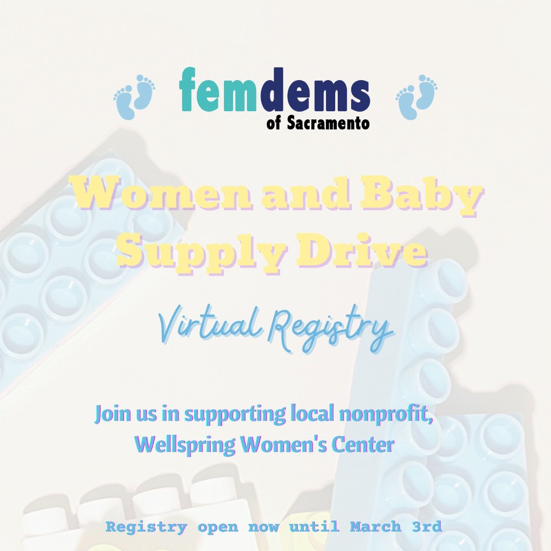 Join Fem Dems in collecting products for the Wellspring Women’s Center. Check out our registry at the link in our bio! Don’t want to order from the registry? No problem! Contact our President, Alice at Alice@femdems.org for a contactless pick up/drop off.