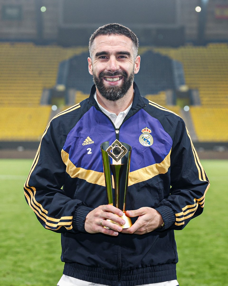 realmadrid's tweet photo. 🎖️ Tú y todos lo sabíamos. Nuestro MVP.
@DaniCarvajal92 | #superSupercopa https://t.co/Dc3YFXLm9d