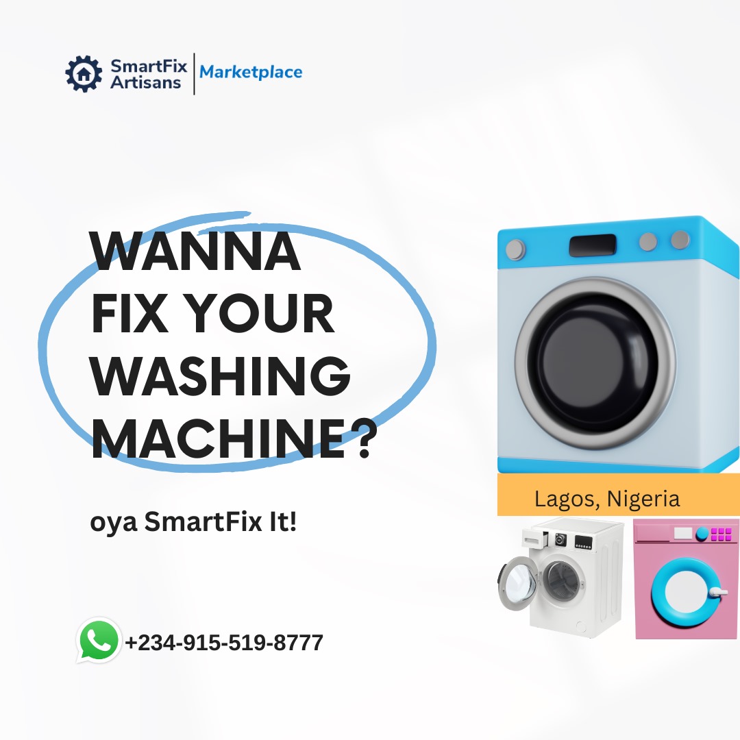 oyasmartfix's tweet photo. Washing machine troubles in Lagos?

Call or WhatsApp us on +2348130271007.

#oyasmartfix #smartfixartisans https://t.co/v5DVsMy9Ej