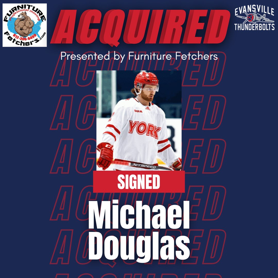 The Thunderbolts have signed defenseman, Michael Douglas!

In addition, Bair Gendunov has been called up to Tulsa.

Read more here: bit.ly/3vxRzVe

#LetsGoBolts | #WhoseHouse