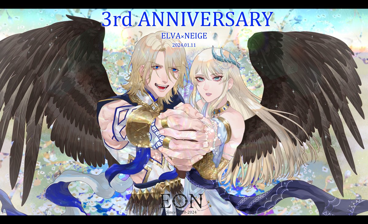 R_sette's tweet photo. エルネジュ 3周年🎉 
#EON_比翼の星 #EON_ALL https://t.co/WP1ukZTsCg