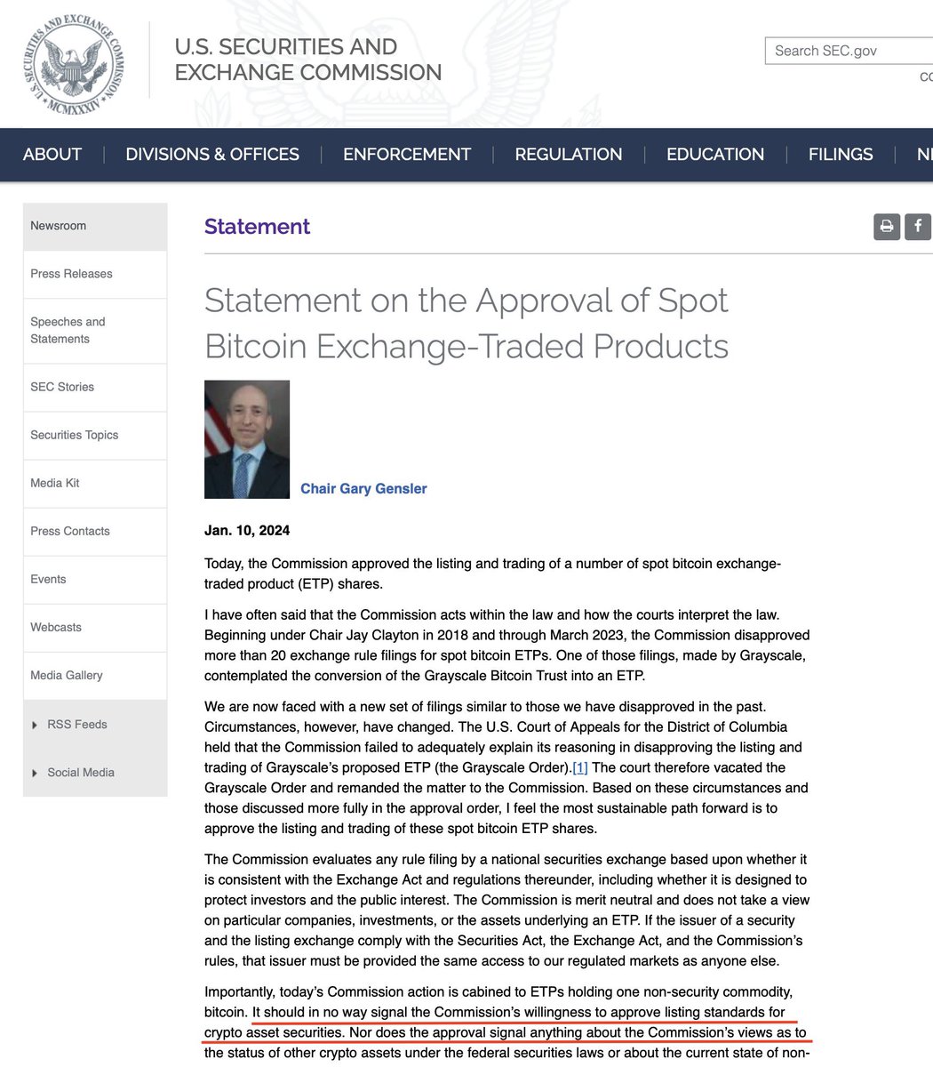 🎉Let‘s enter the new era🎉

On January 10, VanEck confirmed that all 11 applicants for Bitcoin spot ETFs were approved, including
• VanEck
• Bitwise
• Fidelity
• Franklin
• Valkyrie
• Hashdex
• Ark Invest
•Grayscale
• BlackRock
• WisdomTree
• Invesco Galaxy
