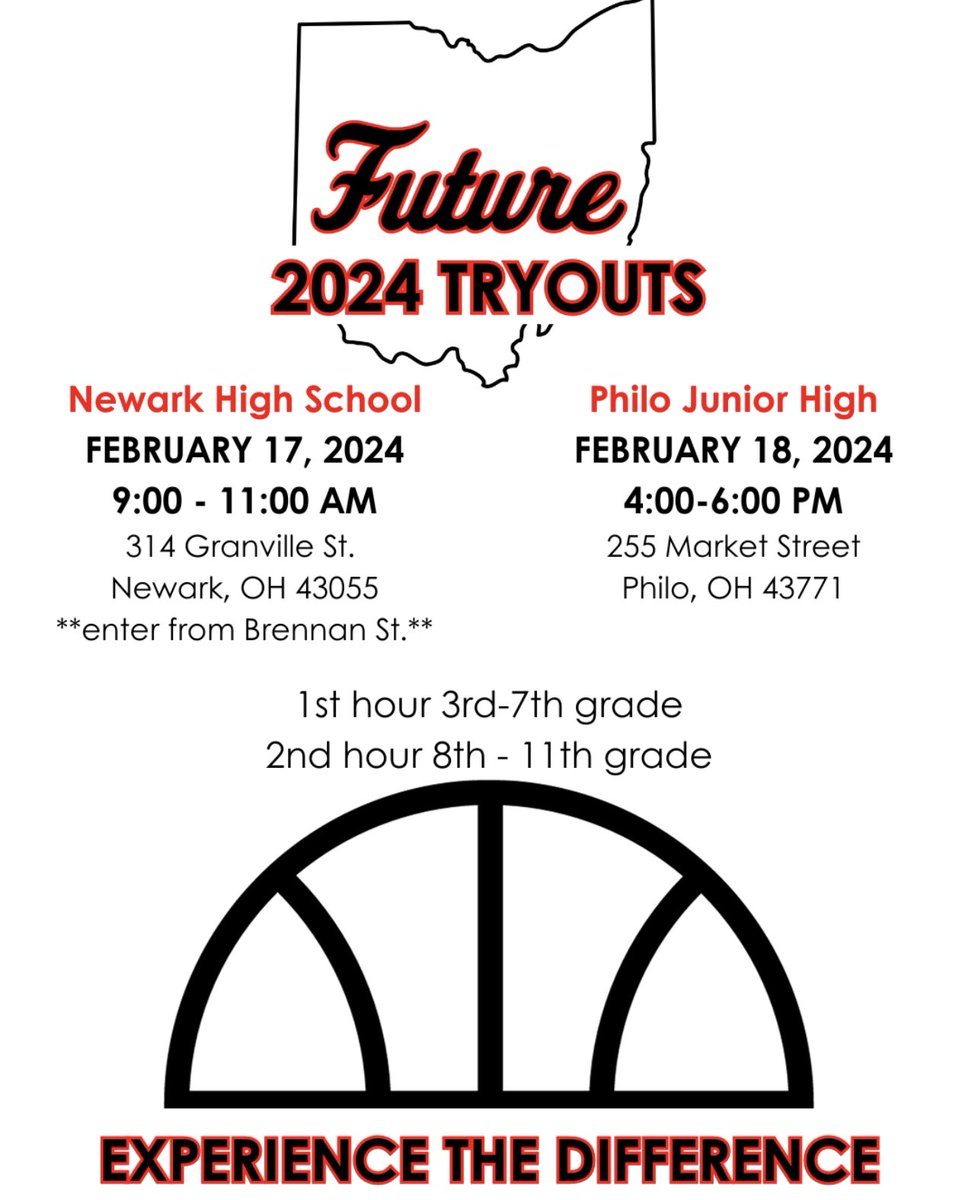 OhioFuture's tweet photo. We will have 2 tryout dates(see flyer) Tryouts are for boys and girls grades 3-11. If you are unable to make these dates and times, send us film (see our website for contact info). https://t.co/OUdVksMOlq Here is the tryout signup✍🏻 https://t.co/GssjCY5p5k https://t.co/1zCaZ0b5sm