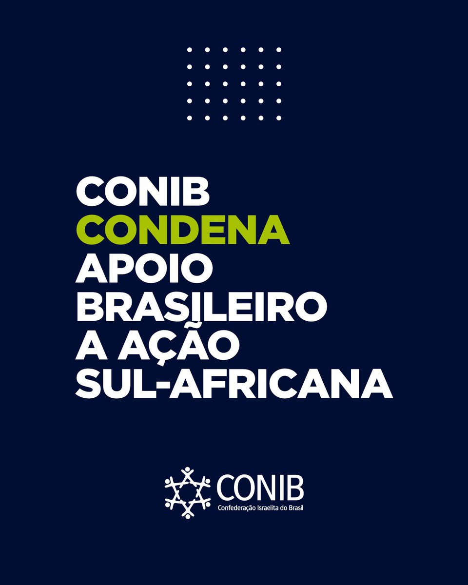 coniboficial's tweet photo. A CONIB condena a decisão do governo brasileiro de apoiar a ação da África do Sul na Corte Internacional de Justiça de Haia que acusa Israel de genocídio. Essa decisão do governo diverge da posição de equilíbrio e moderação da política externa brasileira. https://t.co/KX5lMGp7eV