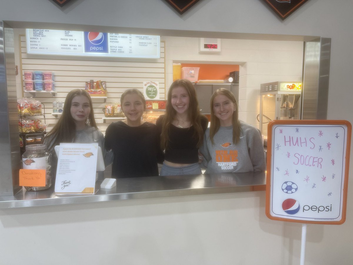 HUHS_Boosters's tweet photo. Big goals for Girls Soccer kicking it TWOnight working both Basketball and Wrestling! Thanks ladies!! https://t.co/Tl3BwursjP