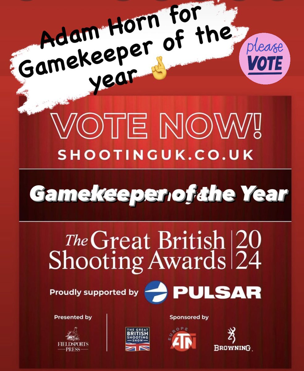Gamekeeper10's tweet photo. Voting has opened for The Great British Shooting Award 2024
I would love to be nominated for Gamekeeper of the year 🤞
Please vote for me https://t.co/ZjJ6frjgUh