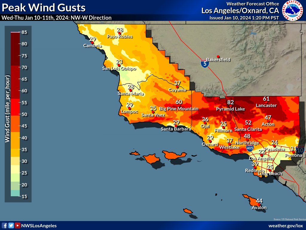 NWSLosAngeles's tweet photo. Gusty winds, a chc of rain & mountain snow expected thru Thu morning. 2-5" of snow expected >3k' & 2-3" across the Grapevine. Any rain will be <0.25" & mainly N of Pt. Conception. Gusty winds will cause blowing snow & lower visibility. Avoid Mtn travel if possible. #CAwx #SoCal https://t.co/cDj9WgfEJt