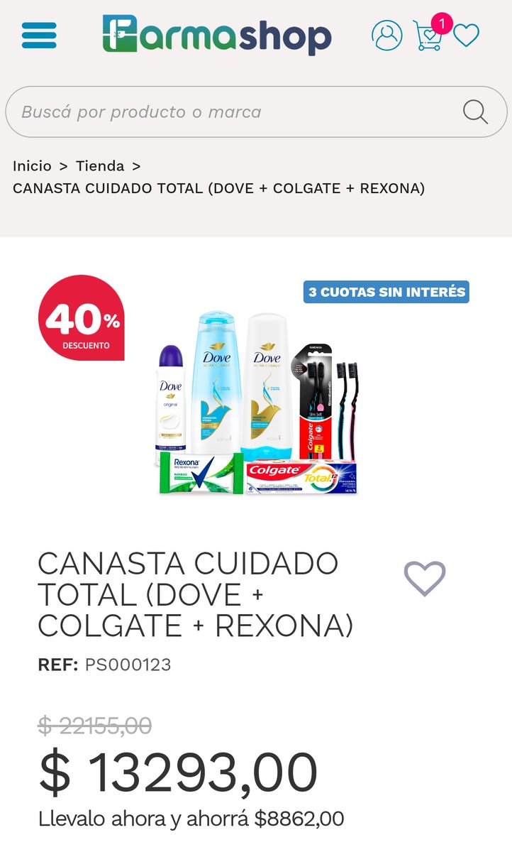 PreciosRosario2's tweet photo. #LimpiezaEnRosario 

👉🏻 40% off en higiene personal
👉🏻 Muy buena promo en #Farmashop
👉🏻 'Canasta Cuidado Total'
👉🏻 7 productos (Dove, Colgate, Rexona)
💰 $13.293 en total

🌐 https://t.co/z2DpzvWE85 https://t.co/ABjrHirqiE