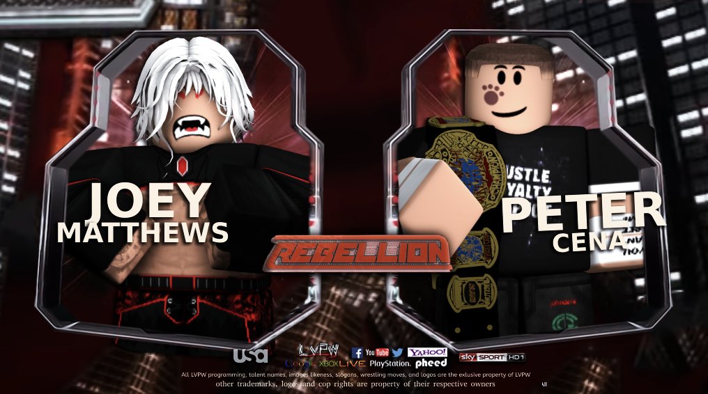 LVPWROBLOX's tweet photo. - 2 of 4 LVPWC N1C Qualifier #StretchSwagger takes on #ChaosJackson
- After Just breaking his Losing Streak #JoeyMatthews takes on FORMER ECW World Champion #PeterCena
- 3 Of 4 LVPWC N1C Qualifier A Mystery Opponent takes on Former LVPW World Champion #NoahFusion
#LVPWRebellion https://t.co/aFHQUbHHHc