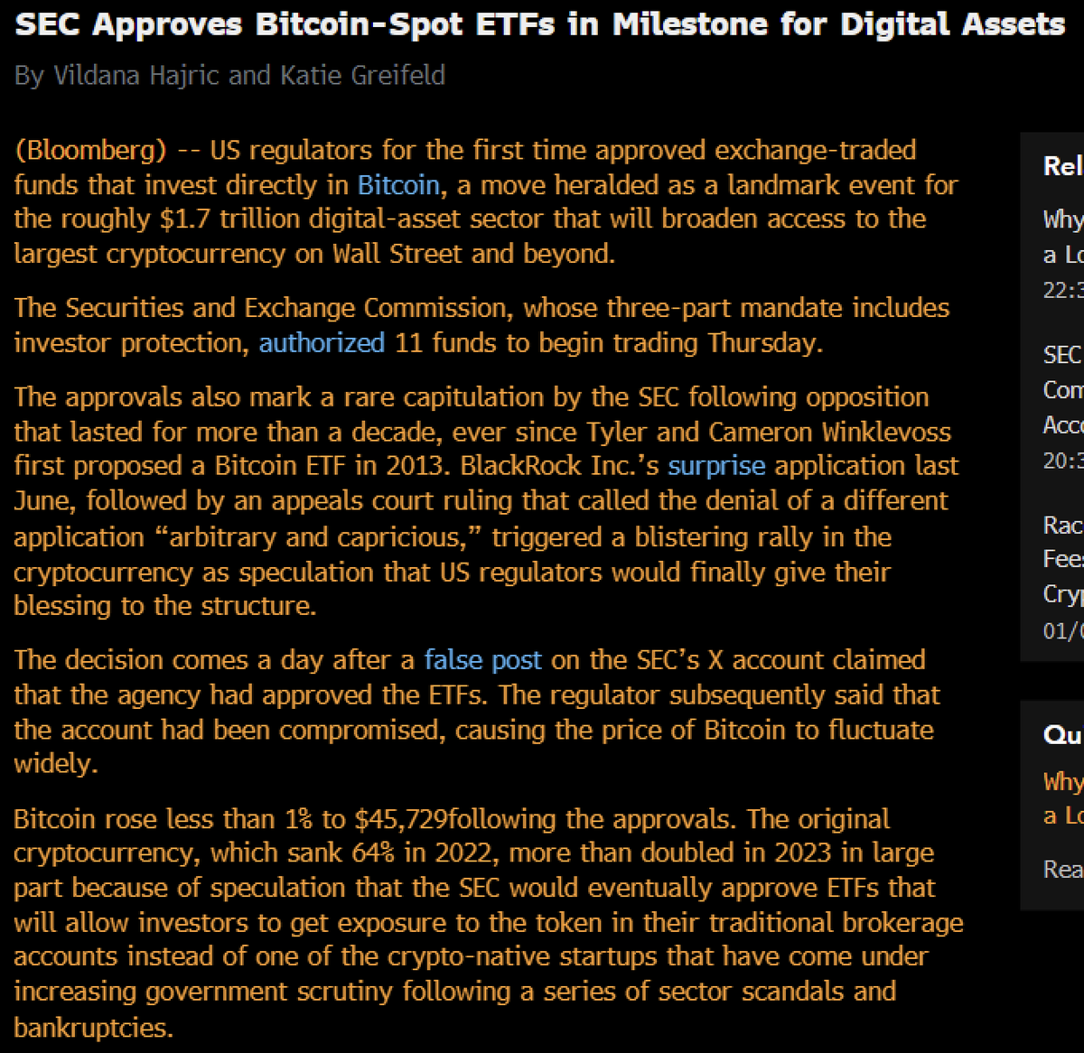 1. So, as predicted, 11 #Bitcoin #ETFs have been approved by the SEC, with  #trading commencing on Thursday, January 11. The first two days might bring  approximately $4 billion to these products,