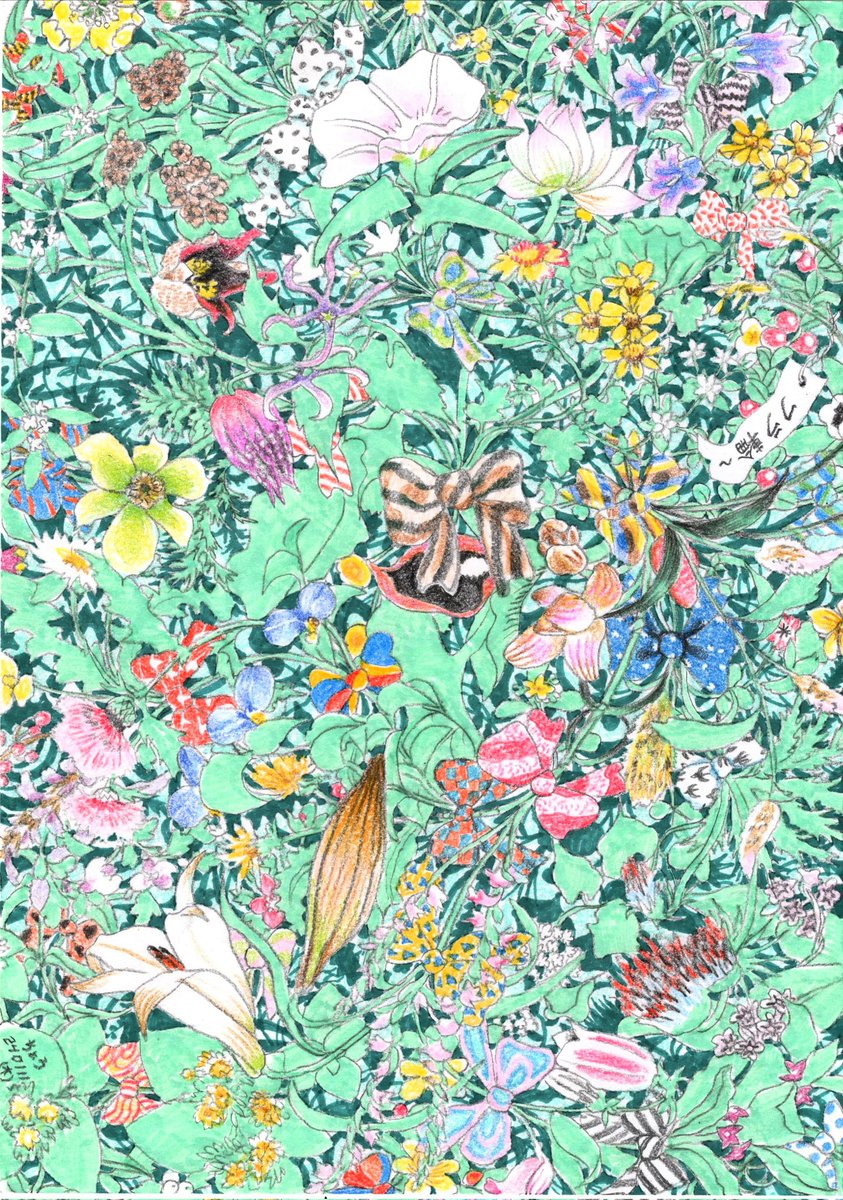 「フラ輪～ #フラ輪～ #フラワー #花 #イラスト #色鉛筆 #ペン #草花 #」|ちょろっかのイラスト