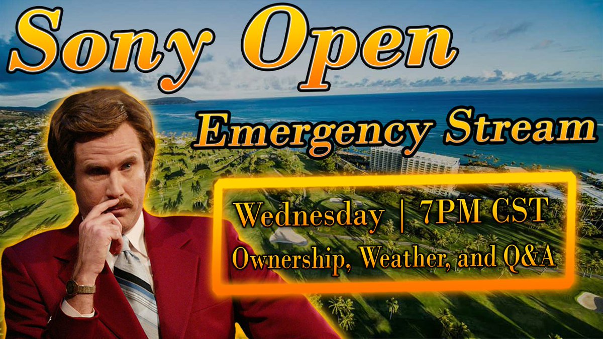 TheDegenerate75's tweet photo. The Sony Open | 2024

The One Guy I'm NOT playing: Watch the Stream

The One Guy I AM playing: Watch the Stream

Sleeper: Watch the Stream

🚨Tune into the Emergency Stream, we are live in an hour!🚨

Good luck this week!😁 https://t.co/HLv44uRJ1Y