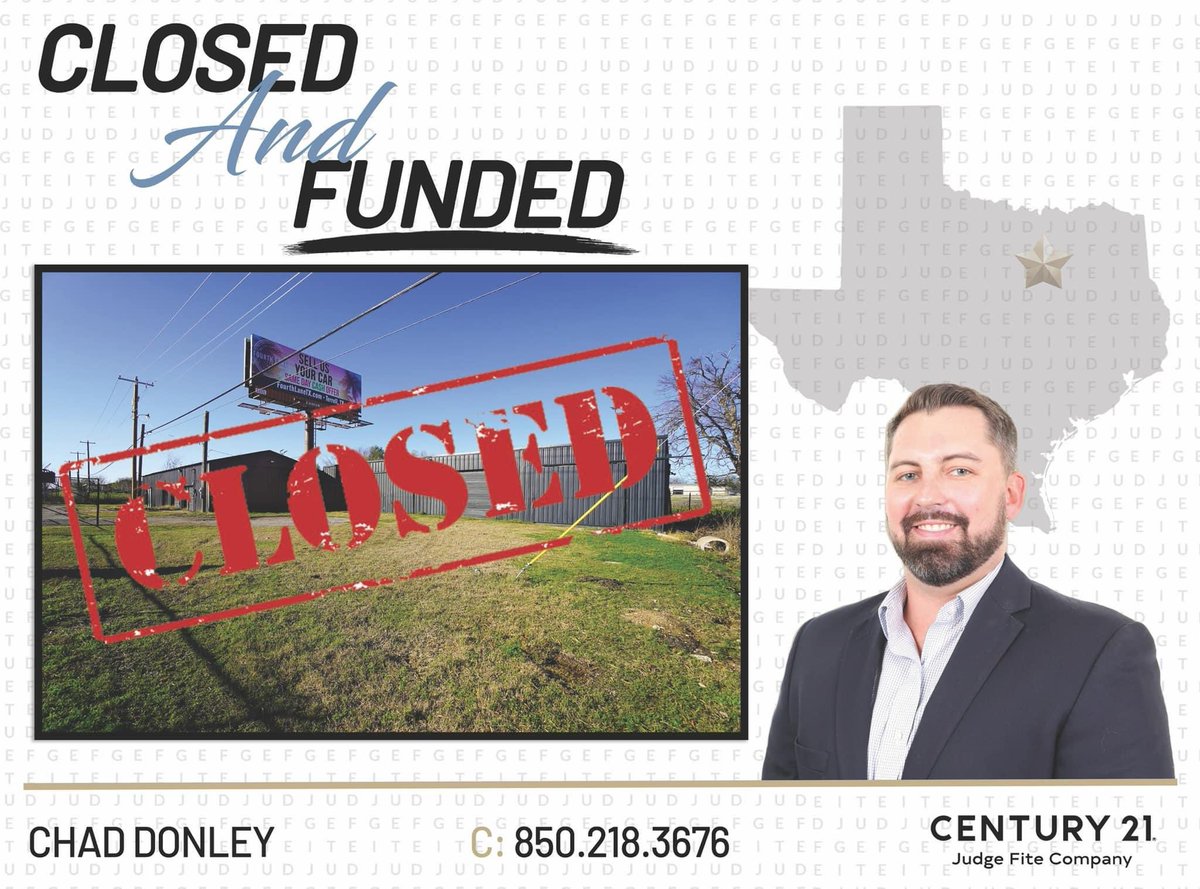 Chad_Donley's tweet photo. Extremely happy for my client after closing on this commercial property in Terrell! Exciting things to come to the City of Terrell! Stay tuned! https://t.co/UXTW3AZ35F
