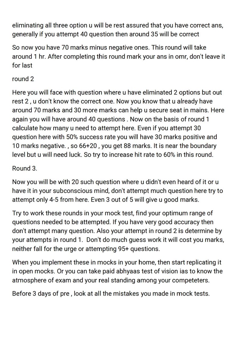 Many aspirants have doubt how to solve mock tests. I tried to summarise it here and will also take a online meet probably this Sunday/Saturday to explain this and how to identify round 1 questions and how to solve them. I usually attempted 72 to 80 questions to secure ifos cutoff