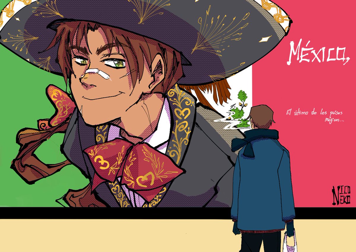 Cursed_Niconeko's tweet photo. En fin tengan mi mexchi porque si me ponen a alguien admirando a una persona con sombrerote obvio pensaré en 🇨🇱 y 🇲🇽 hehe

#latinhetalia #lhmexico #lhchile #mexchi #chexico https://t.co/UZgi9pxmM6