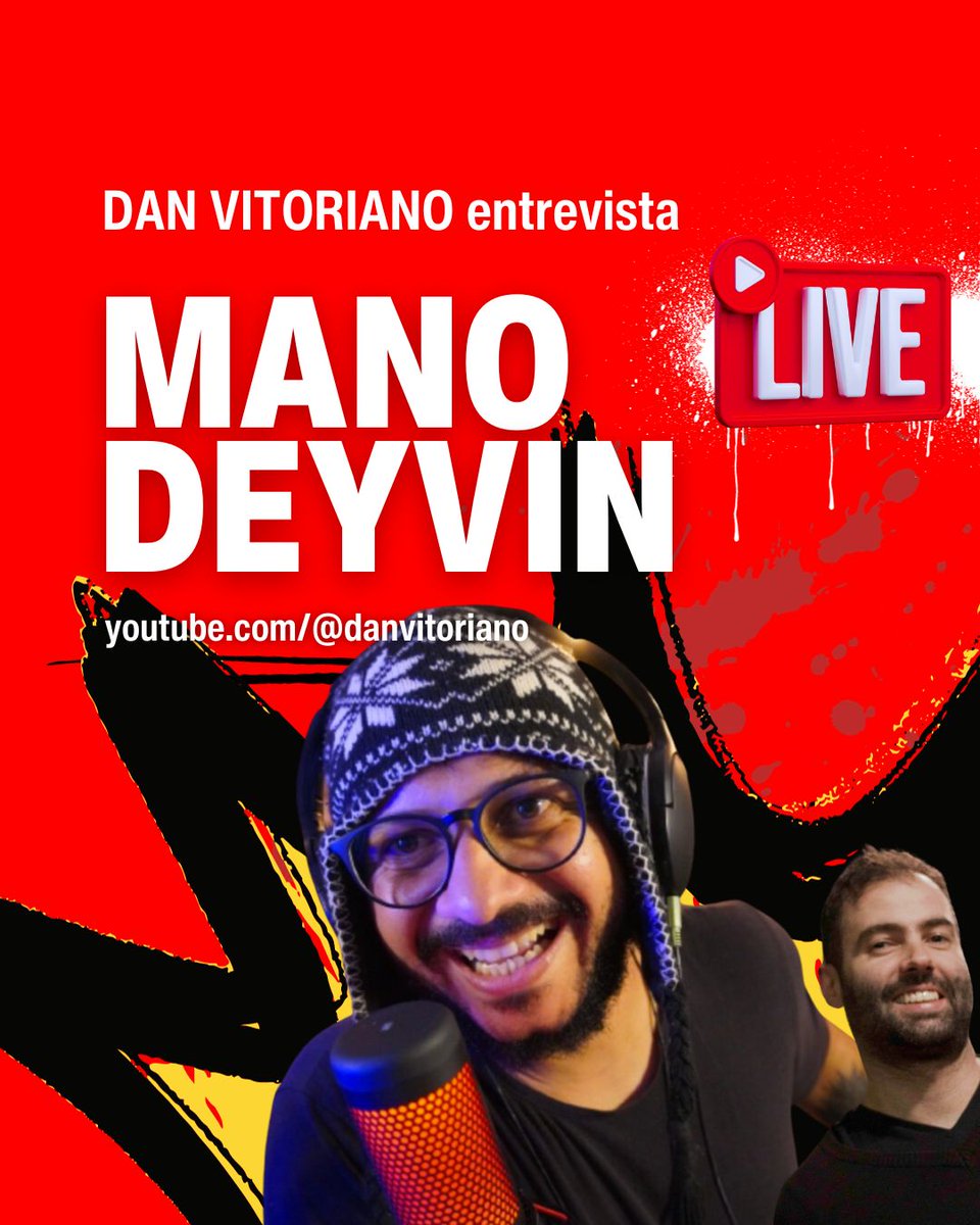 danvitoriano's tweet image. 🔥 Daqui a pouco, estarei ao vivo com o rei do chorume da bolha tech, Mano Deyvin! Clique para assistir no YouTube que o chat que já vai começar: youtube.com/watch?v=QDRCFE… 
#podcast #devs40mais #manodeyvin #tech #dev #programação