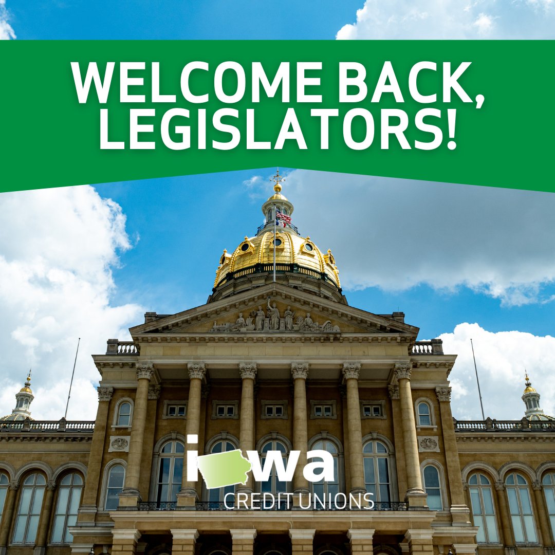 FinancialPlusCU's tweet image. Iowa credit unions welcome legislators back to Des Moines for the 2024 legislative session. We look forward to working with them on legislation that improves the financial lives of Iowans and promotes the vitality of the credit union industry! #iowaCreditUnions #ialegis