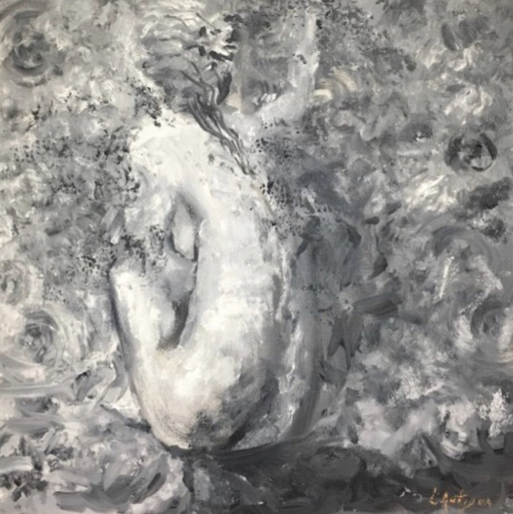 This painting was done during my abstract figure series. “into It” reflects the unknown and how jump into it. #figurativepainting #nudeart #mikelantiguafineart