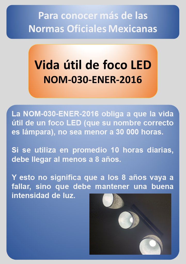 #NOM #LED #LamparaLED #TecnologiaLED #EficienciaEneregetica #Iluminacion #VidaUtil @CONUEE_mx @NOMs_EE