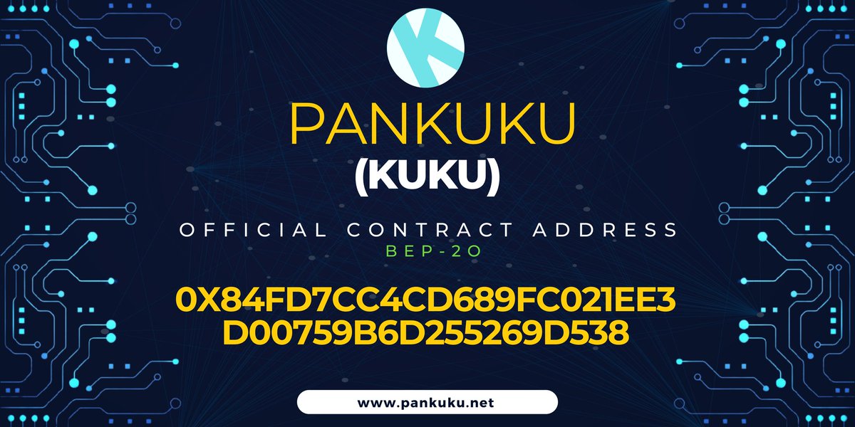pankukuofficial's tweet photo. Official Contract address (Bep-20) for panKUKU (KUKU) 

0x84fd7cc4cd689fc021ee3d00759b6d255269d538

#Crypto #Defi #Suriname #Bullish https://t.co/jR7RAyYpwl